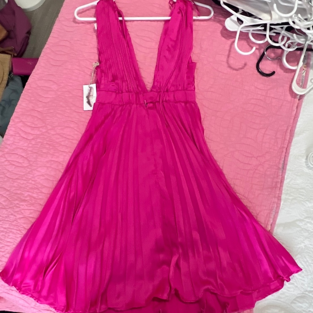 Hot pink mini dress